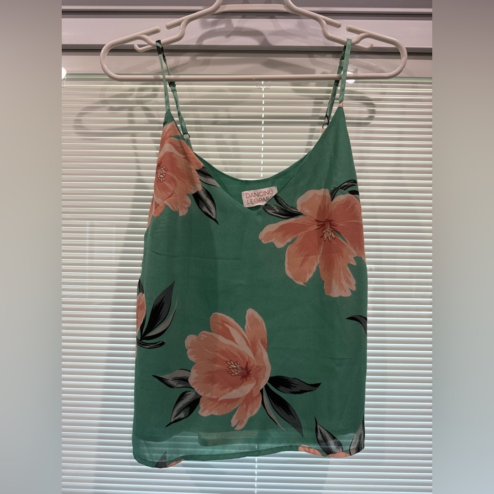 Dancing Leopard Floral Sleeveless Blouse - NWOT - XS